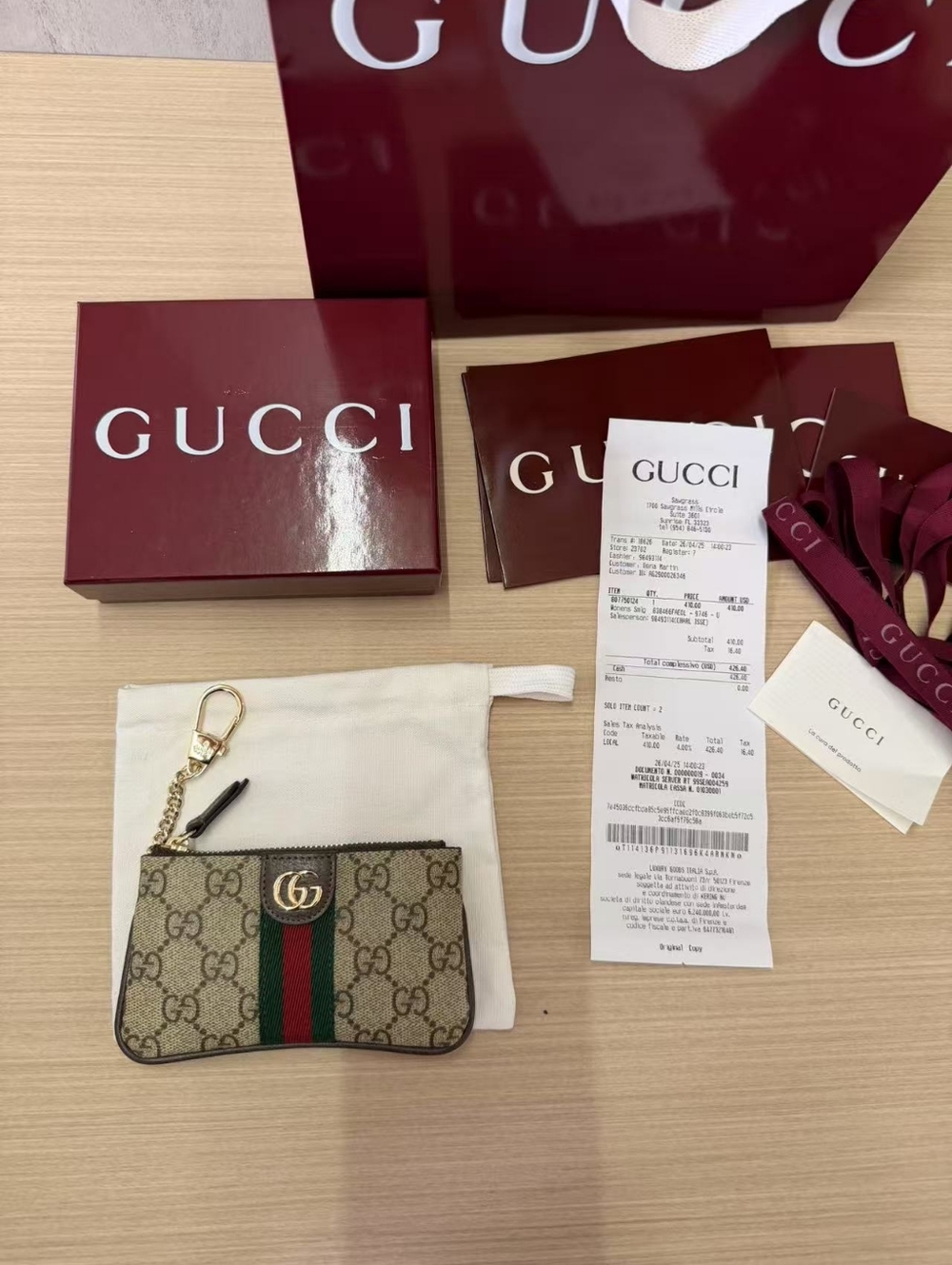 Gucci Ophidia zip key pouch